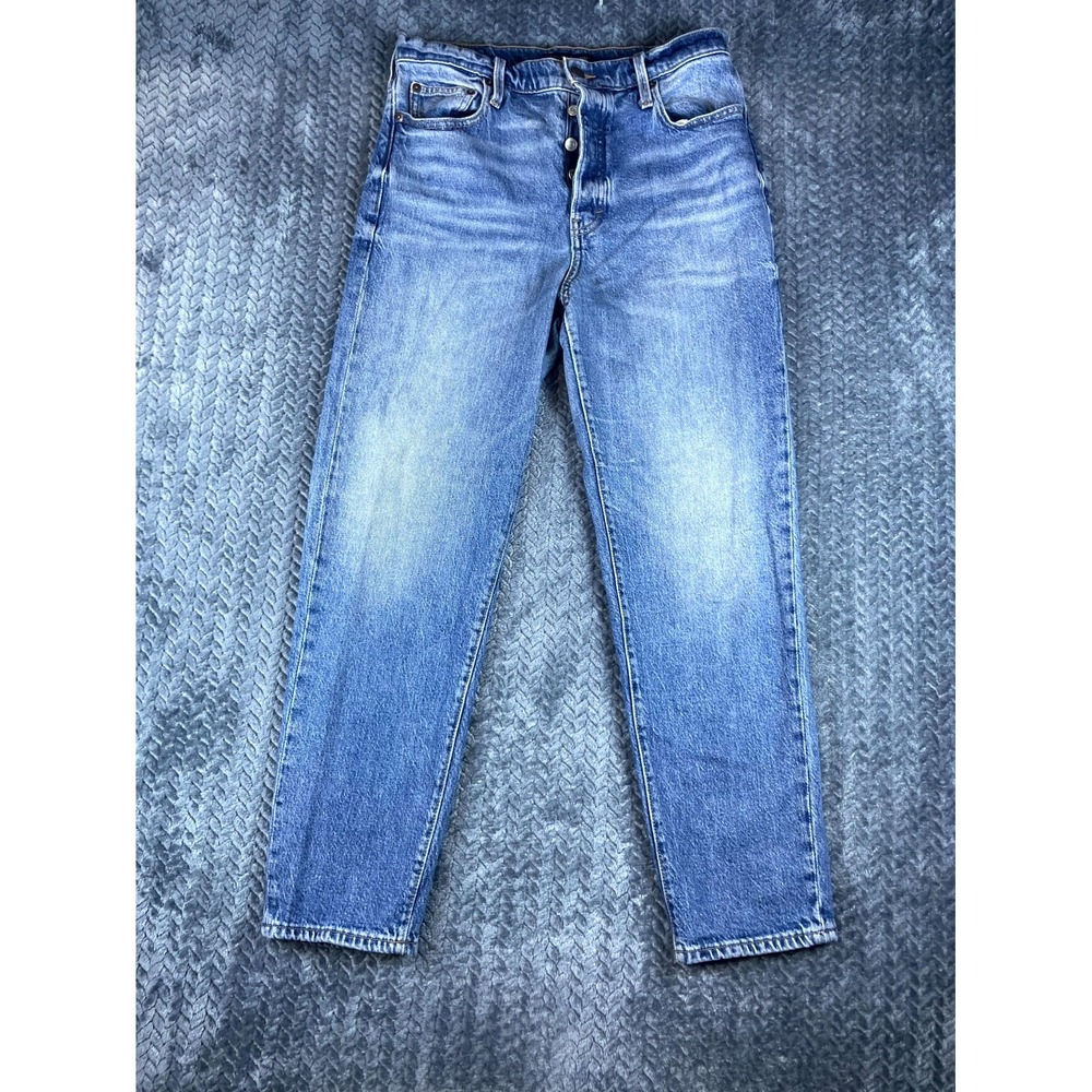 Lucky Brand Mom Jeans Womens 8/29 Blue Denim High Rise Skinny Leg Button Fly